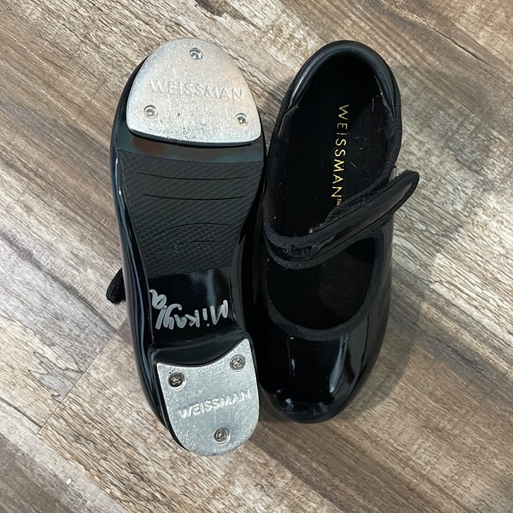 Weissman Black Tap Shoes Size 9, worn to 9 tap classes - Picture 3 of 3